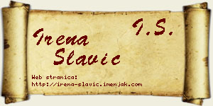Irena Slavić vizit kartica